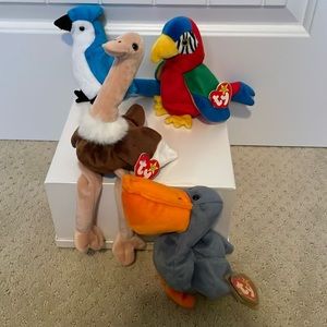 Ty Beanie Babies bundle of 4 birds